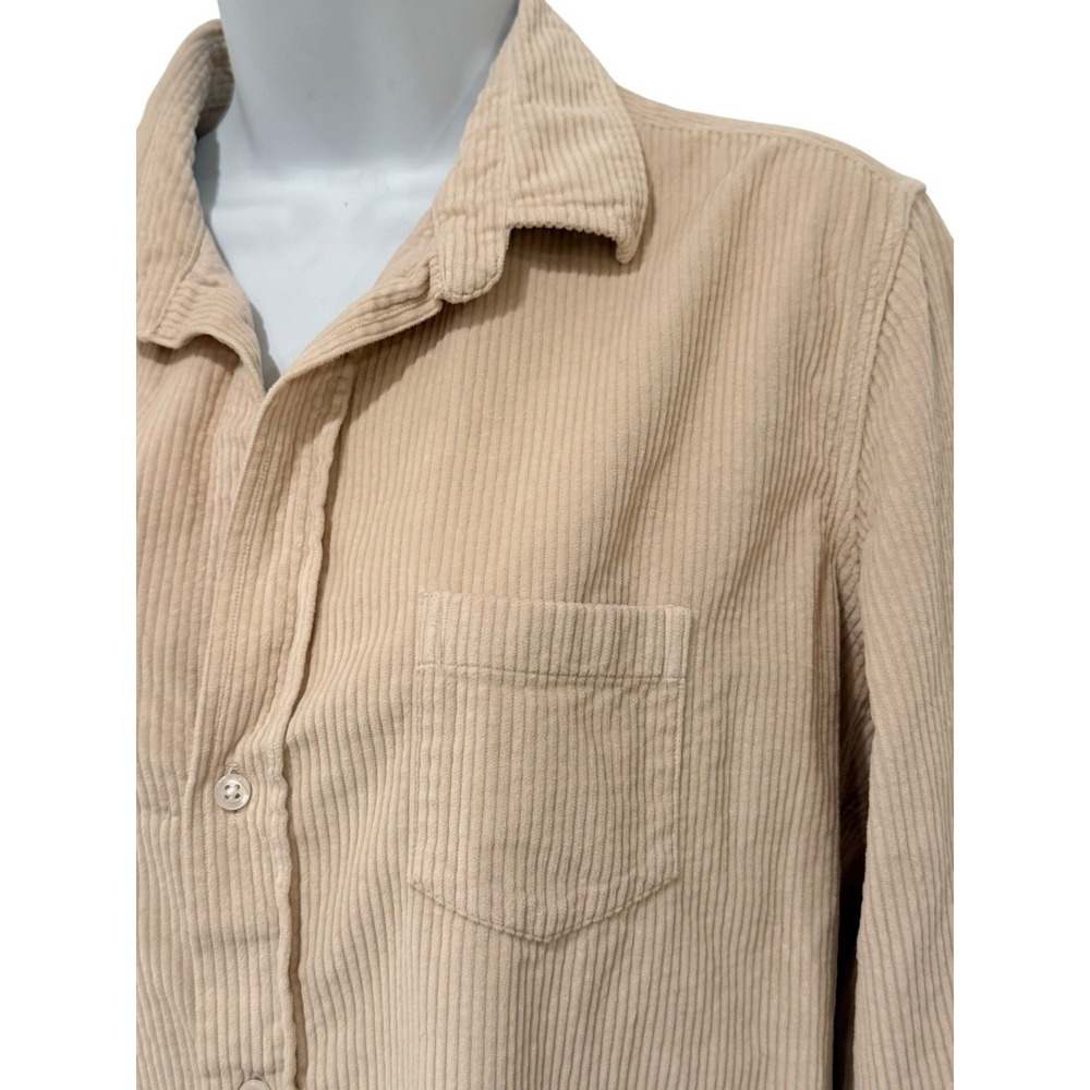 Frank & Eileen Women Shirt L Barry Beige Italian Corduroy Button Down‎ - Picture 4 of 10